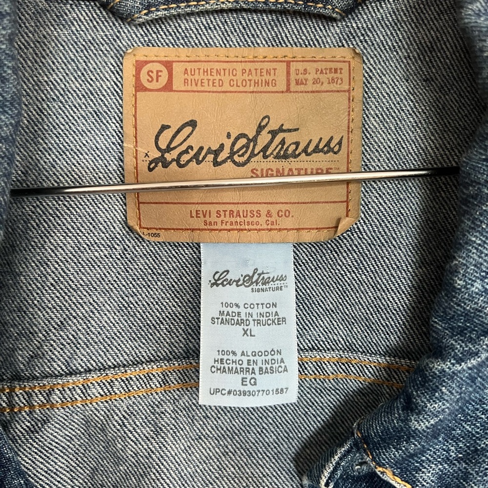 Men’s Dark Wash Denim Signature Levi’s Jacket XL - Picture 2 of 3